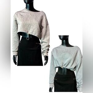 New Mix Light Gray adjustable waist crop top